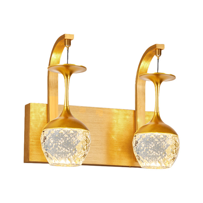 Gold Wall Sconce with Taper Crystal and Traditional Parlour Design