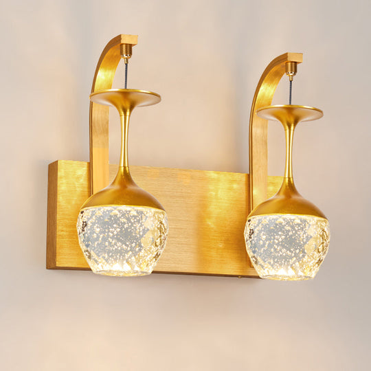 Gold Wall Sconce with Taper Crystal and Traditional Parlour Design