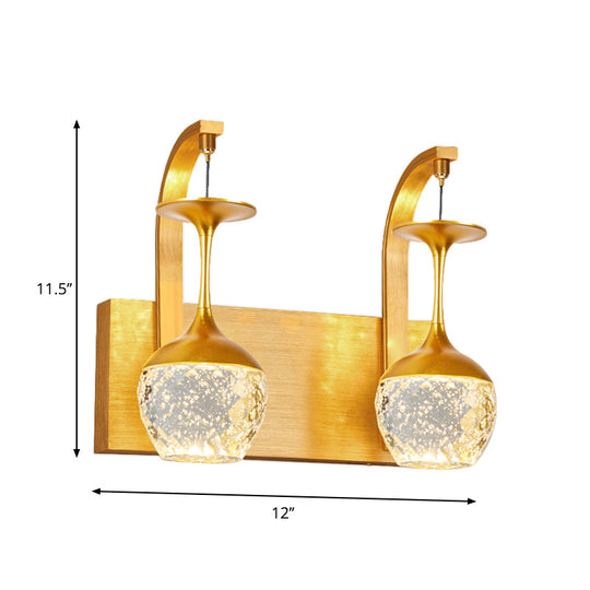 Gold Wall Sconce with Taper Crystal and Traditional Parlour Design