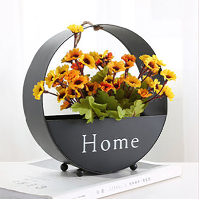 Nordic Flower/Plant Metal Wall Sconce with Hanging String Light for Restaurant Tea Shop