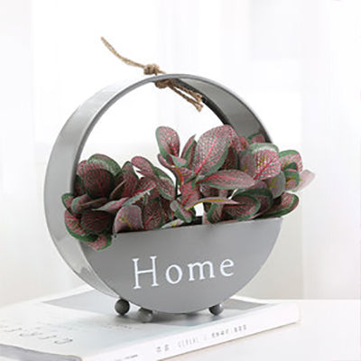 Nordic Flower/Plant Metal Wall Sconce with Hanging String Light for Restaurant Tea Shop