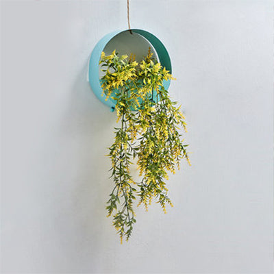 Nordic Floral Wall String Light with Hanging Rope - Metal Base Fairy Light for Cafe & Tea Shop