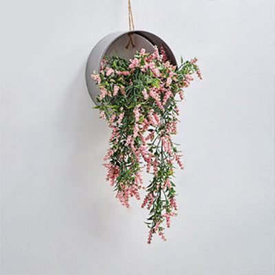 Nordic Floral Wall String Light with Hanging Rope - Metal Base Fairy Light for Cafe & Tea Shop