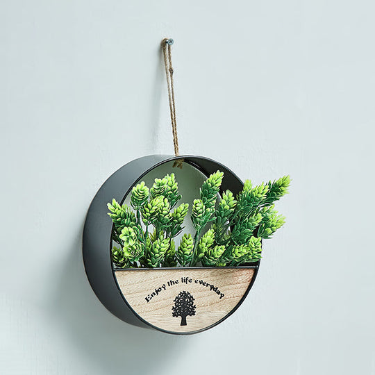 Nordic Flower/Plant String Light with Wood Circle/House Shelf - Perfect for Cafe and Tea Shop Ambience