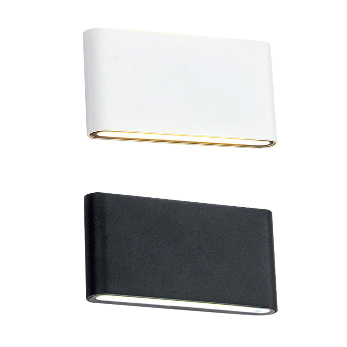 Modern Black/White Rectangular LED Wall Sconce for Hallway, Warm/White Light, Aluminum Construction, 4.5"/7" Width