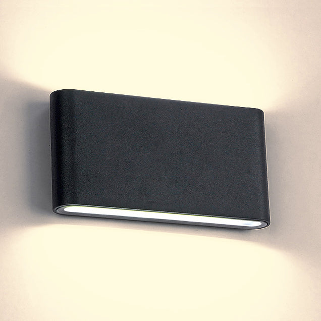 Modern Black/White Rectangular LED Wall Sconce for Hallway, Warm/White Light, Aluminum Construction, 4.5"/7" Width