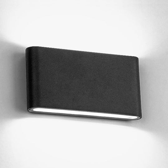 Modern Black/White Rectangular LED Wall Sconce for Hallway, Warm/White Light, Aluminum Construction, 4.5"/7" Width