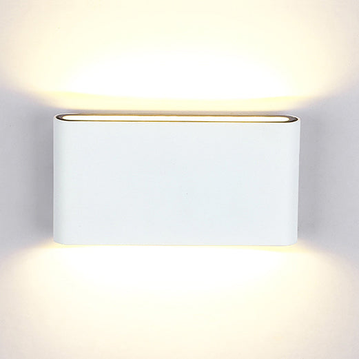 Modern Black/White Rectangular LED Wall Sconce for Hallway, Warm/White Light, Aluminum Construction, 4.5"/7" Width