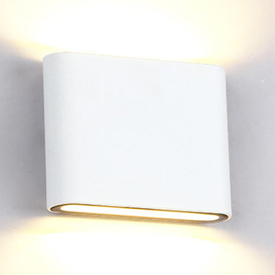 Modern Black/White Rectangular LED Wall Sconce for Hallway, Warm/White Light, Aluminum Construction, 4.5"/7" Width