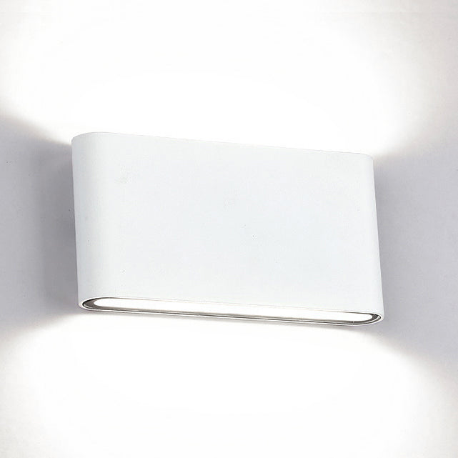Modern Black/White Rectangular LED Wall Sconce for Hallway, Warm/White Light, Aluminum Construction, 4.5"/7" Width