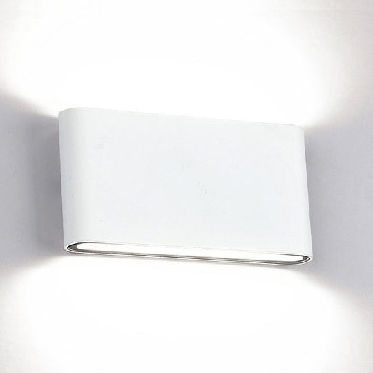 Modern Black/White Rectangular LED Wall Sconce for Hallway, Warm/White Light, Aluminum Construction, 4.5"/7" Width
