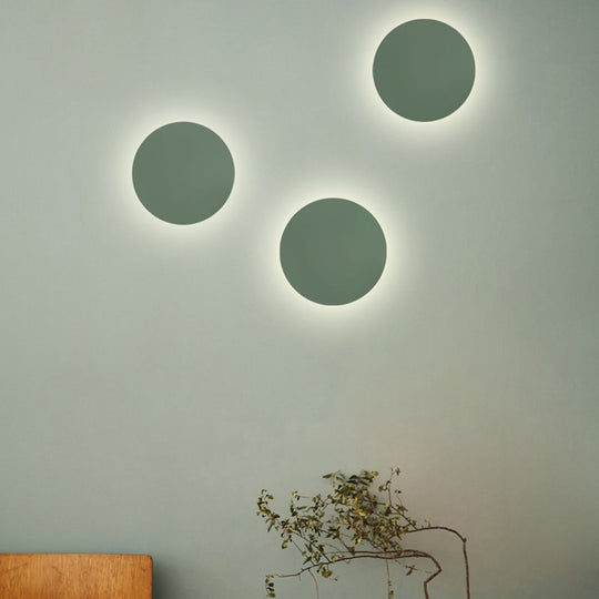 Macaron Metal Wall Sconce Light Fixture - 1 Light, White/Warm/Third Gear, Pink/Blue/Green