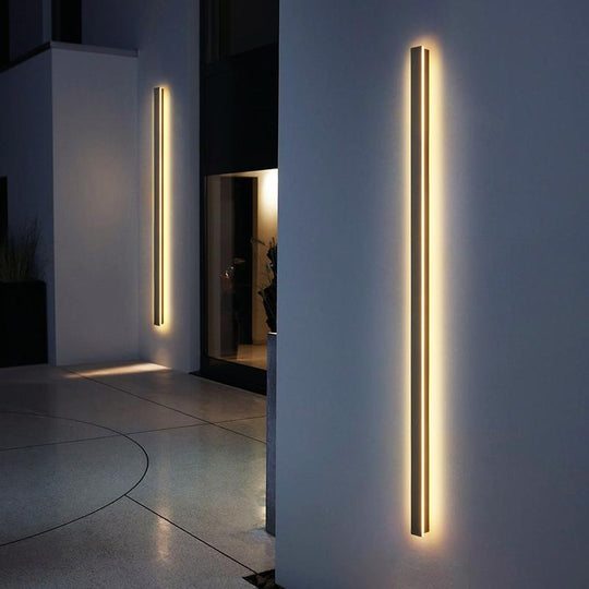 Waterproof Long Linear LED Wall Lamp Outdoor Wall Lights Black Porch Lights