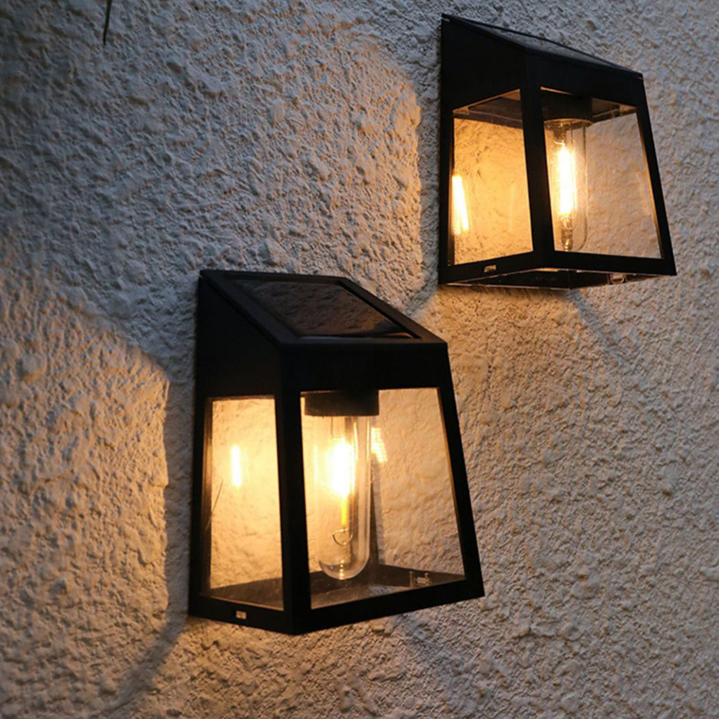 Tungsten Bulb Solar Wall Lanterns Dusk to Dawn Motion Sensor Lighting
