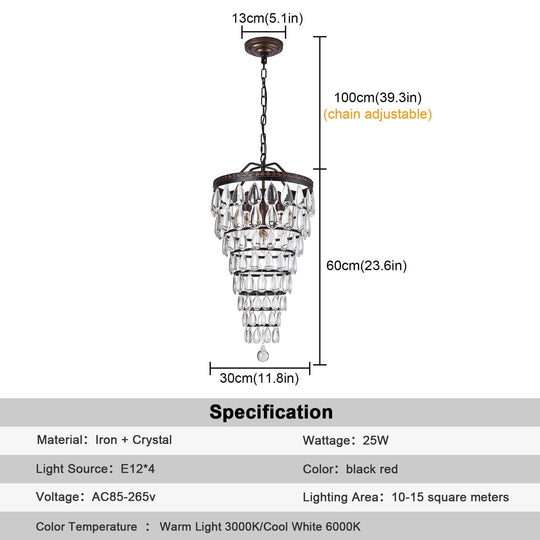 Crystal LED Waterdrop Empire Chandelier: Luxurious Elegance for Your Home