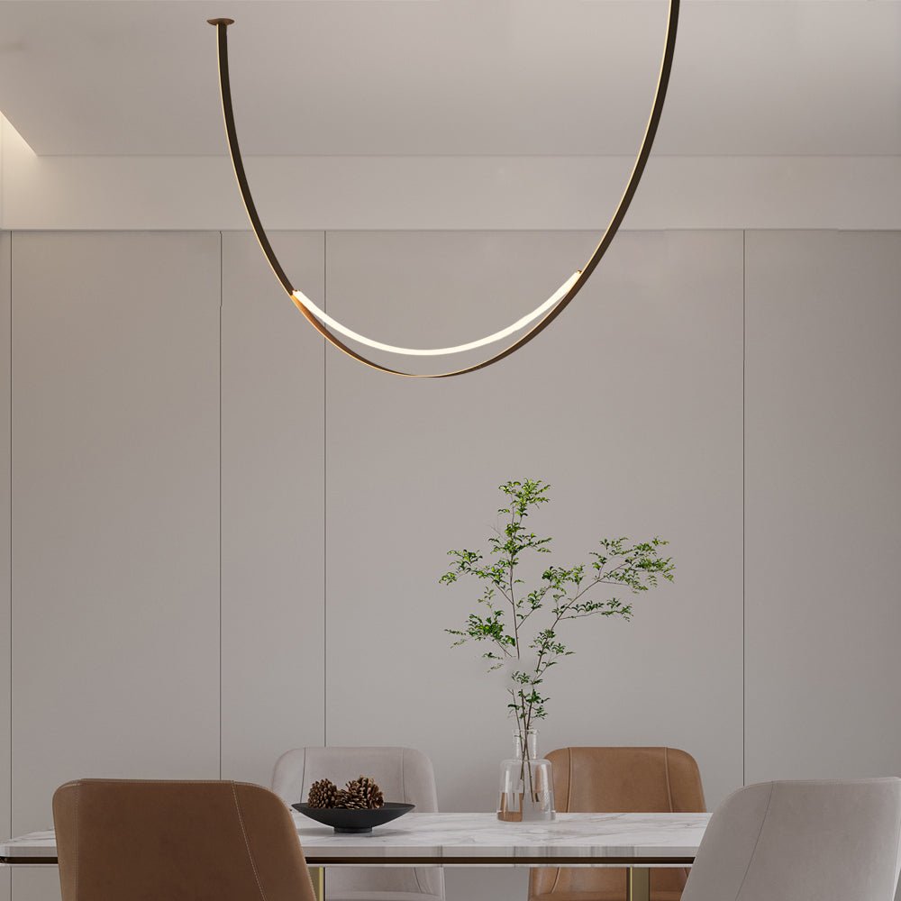 1/3 Leather Belts LED Pendant Light – Modern Staircase Chandelier