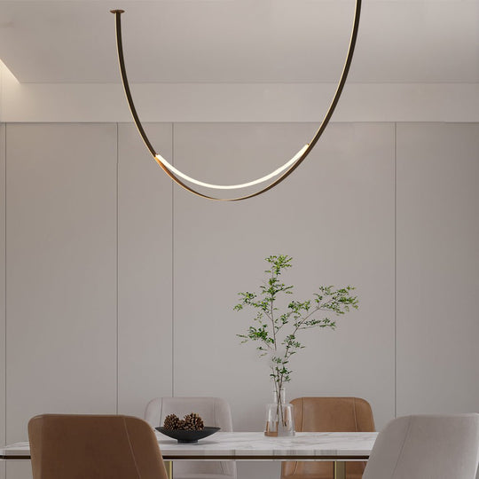 1/3 Leather Belts LED Pendant Light – Modern Staircase Chandelier