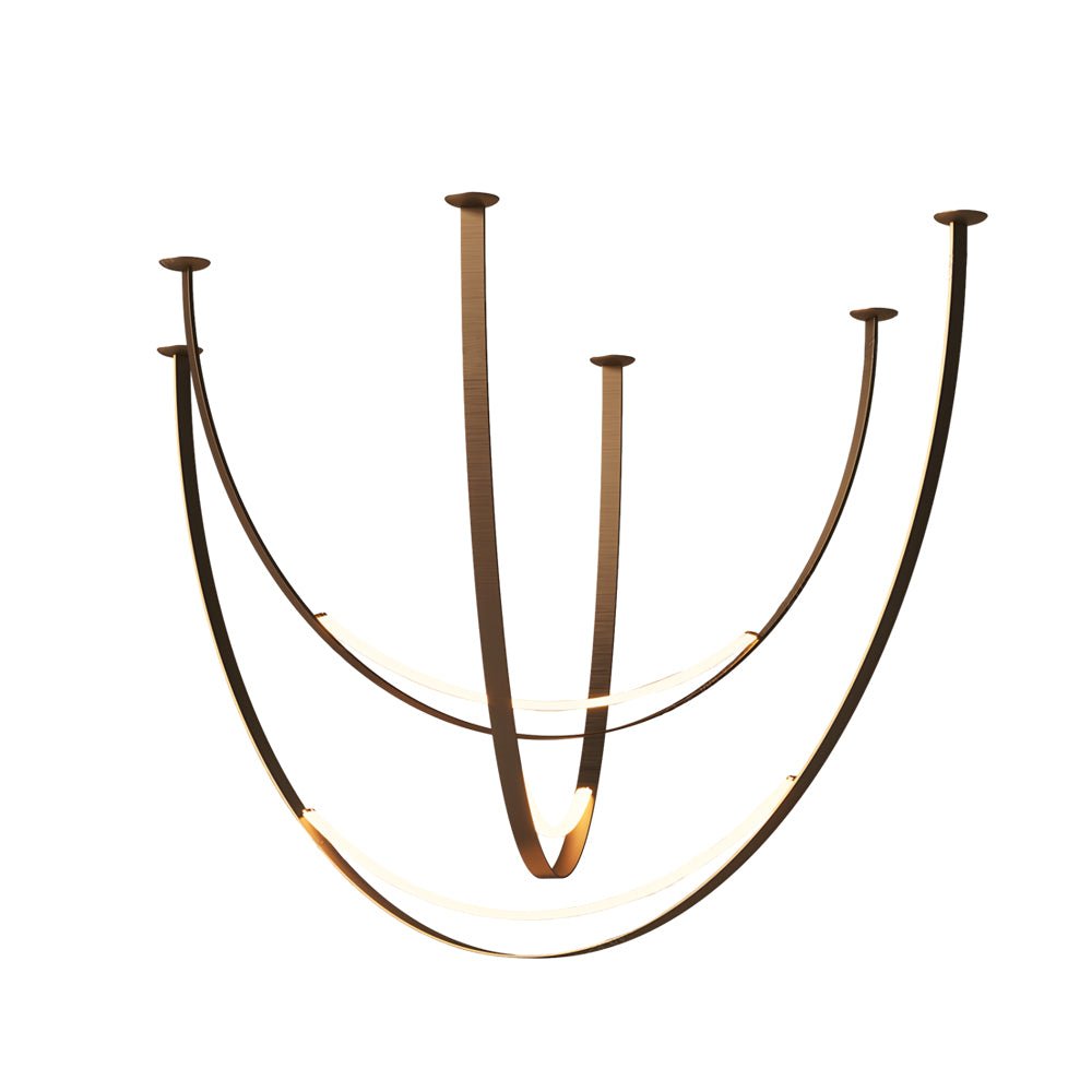 1/3 Leather Belts LED Pendant Light – Modern Staircase Chandelier