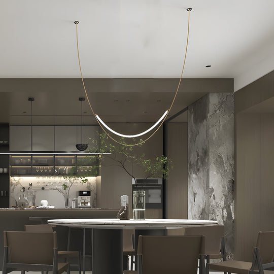 1/3 Leather Belts LED Pendant Light – Modern Staircase Chandelier