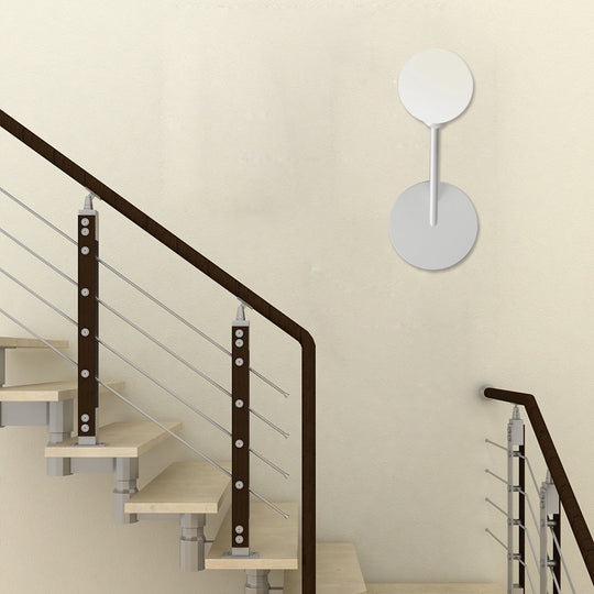 Minimalist 1 Head Frosted Glass Wall Sconce Light in White Finish for Bedroom