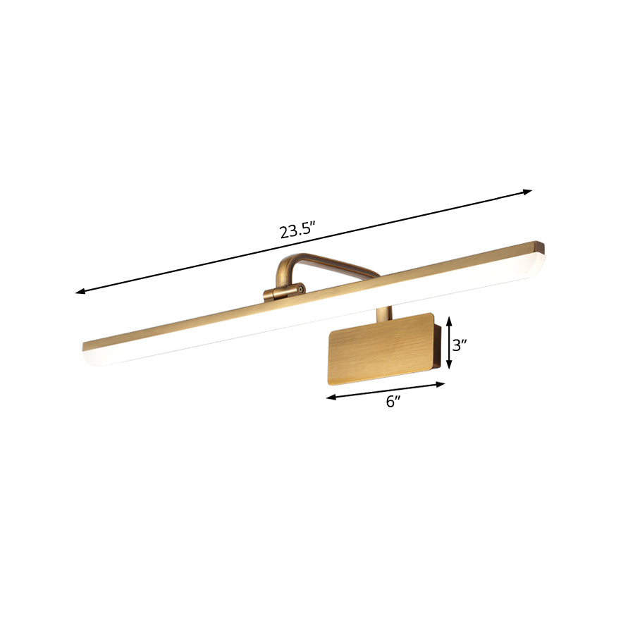 Ultra-Thin LED Indoor Wall Light - Brushed Brass Vanity Sconce in Warm/White Lighting, 16"/19.5" Width