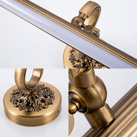 Modern Brass LED Wall Lamp for Vanity Mirror in Warm/White Light - 20"/24" Wide Tubular Design