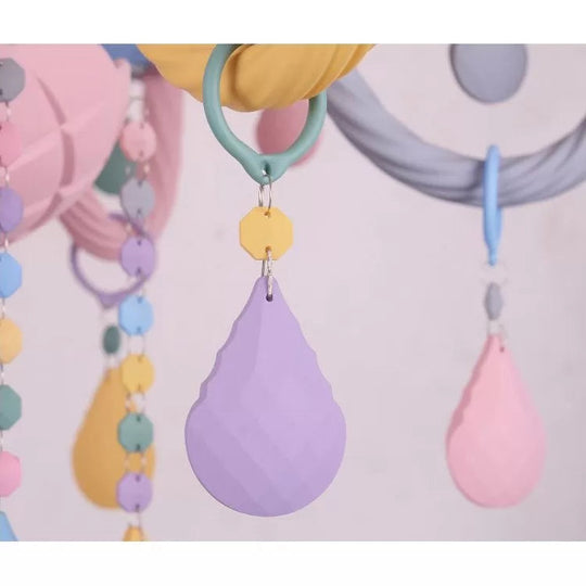 Girls Room Chandelier Lamp: Multicolor Pendant Lighting with Adjustable Chain and Candle, Perfect for Kids!