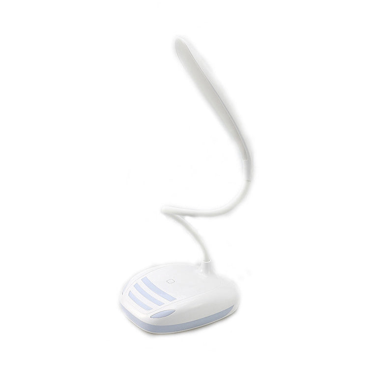 Modern White Silicone Hose Desk Lamp: Touch Sensitive LED Reading Light for Study