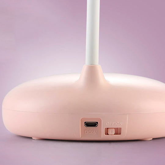 Flexible USB Rechargeable LED Desk Lamp with Touch Control Dimming - Blue/Pink/White, Ideal for Reading