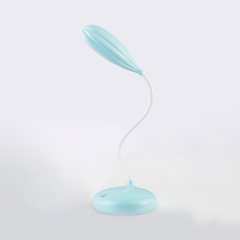 Flexible USB Rechargeable LED Desk Lamp with Touch Control Dimming - Blue/Pink/White, Ideal for Reading