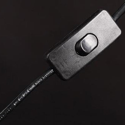 Contemporary Dome Shade Floor Lamp with Metallic Stand - Black/White - 1 Light - Living Room Task Lighting