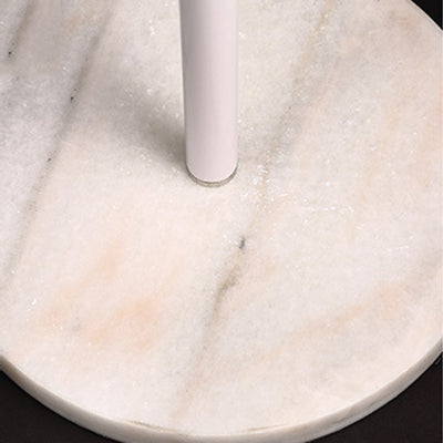 Contemporary Dome Shade Floor Lamp with Metallic Stand - Black/White - 1 Light - Living Room Task Lighting