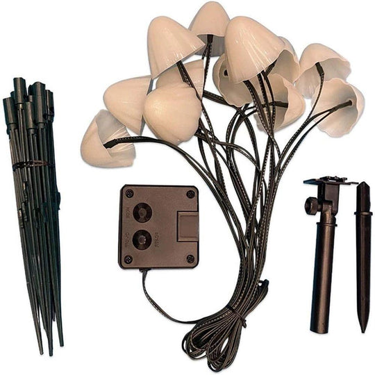 Outdoor Mini Mushroom RGB Solar 16.4 ft LED String Lights