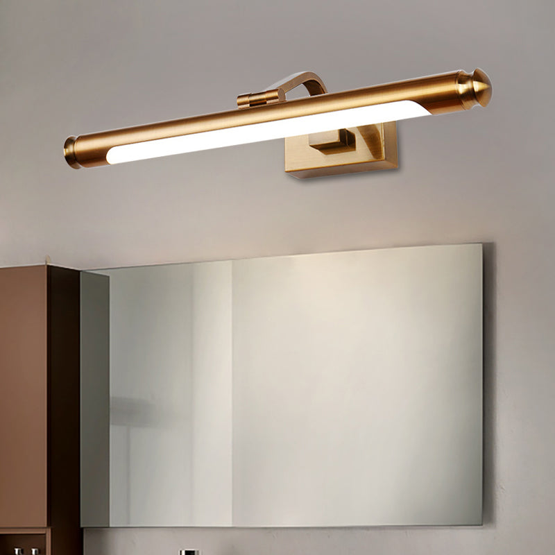 Contemporary LED Vanity Light in Gold Finish - Tubed Wall Sconce for Kitchen, 20.5"/26" W