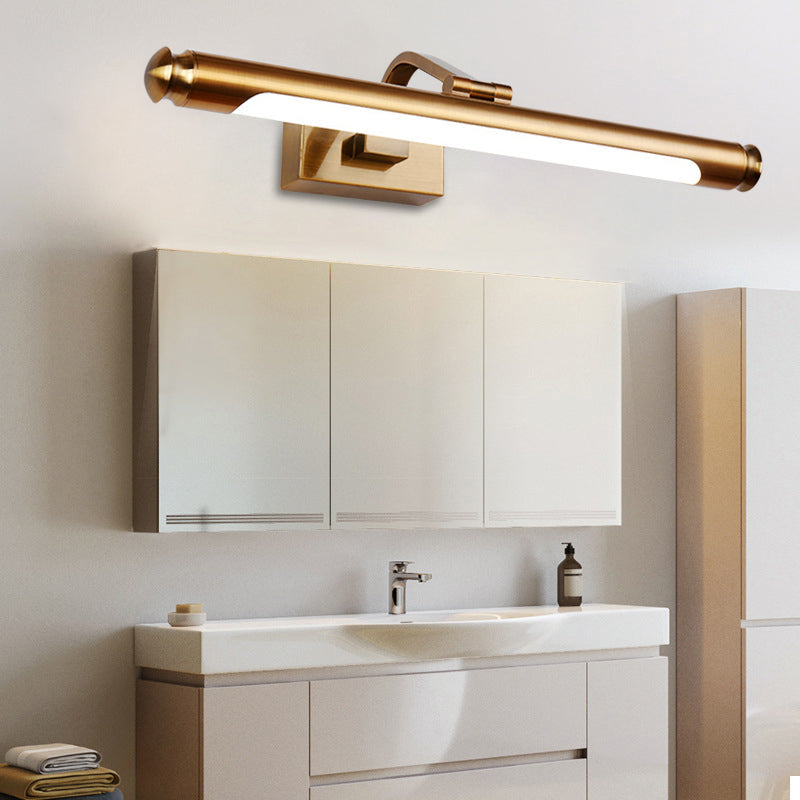 Contemporary LED Vanity Light in Gold Finish - Tubed Wall Sconce for Kitchen, 20.5"/26" W