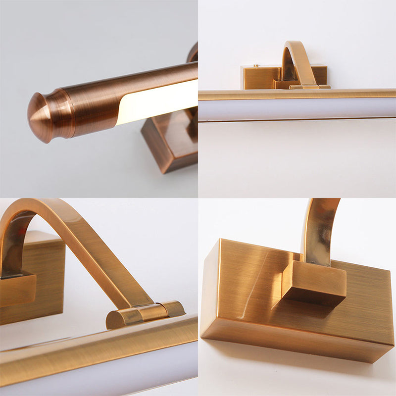 Contemporary LED Vanity Light in Gold Finish - Tubed Wall Sconce for Kitchen, 20.5"/26" W