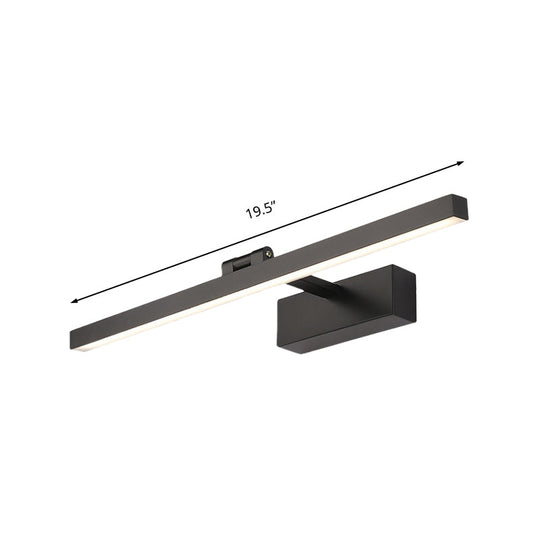 Minimalist Aluminum Wall Lamp - LED Vanity Mirror Light for Bathroom (16"/19.5" W) - Black/White