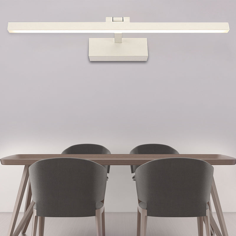 Minimalist Aluminum Wall Lamp - LED Vanity Mirror Light for Bathroom (16"/19.5" W) - Black/White