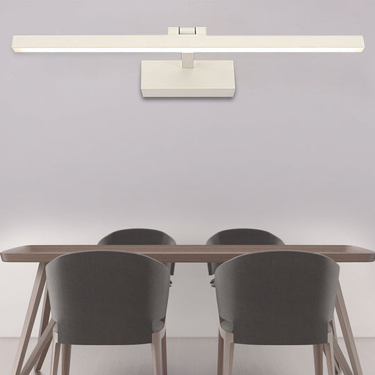 Minimalist Aluminum Wall Lamp - LED Vanity Mirror Light for Bathroom (16"/19.5" W) - Black/White