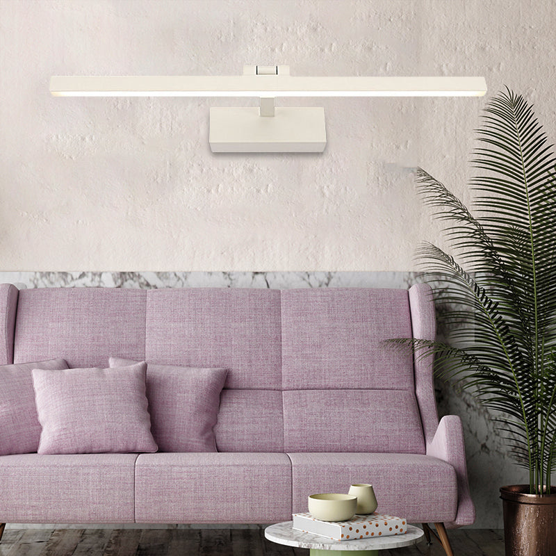 Minimalist Aluminum Wall Lamp - LED Vanity Mirror Light for Bathroom (16"/19.5" W) - Black/White