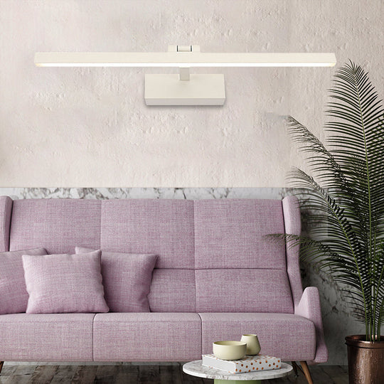 Minimalist Aluminum Wall Lamp - LED Vanity Mirror Light for Bathroom (16"/19.5" W) - Black/White