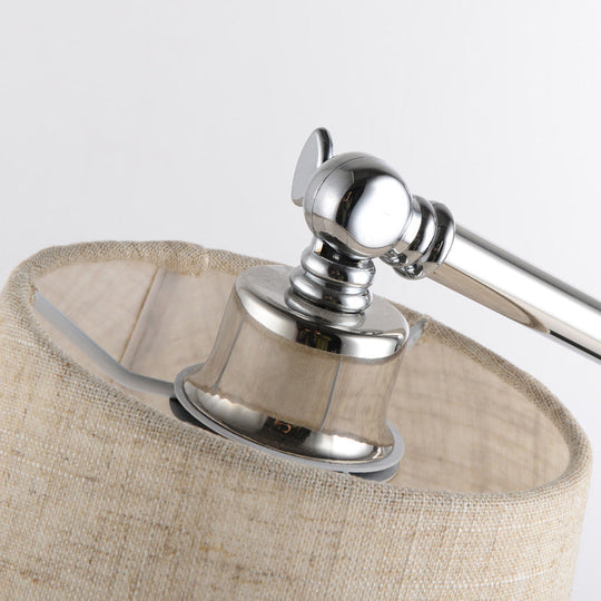 Adjustable LED Modern Cone Lamp - Beige Fabric Floor Light with Stand Up Design