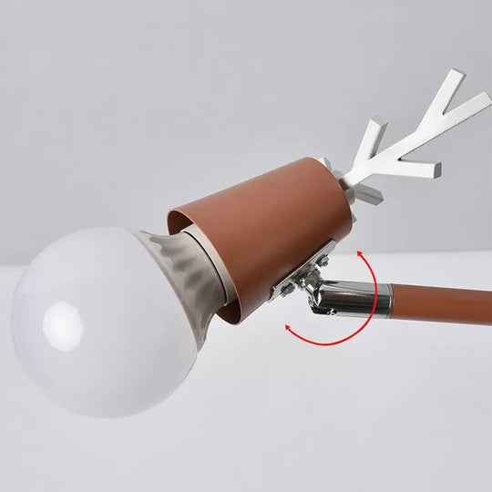 Contemporary Glass Ball Semi Flush Light Fixture for Children's Bedroom Ceiling – Features Antler Design