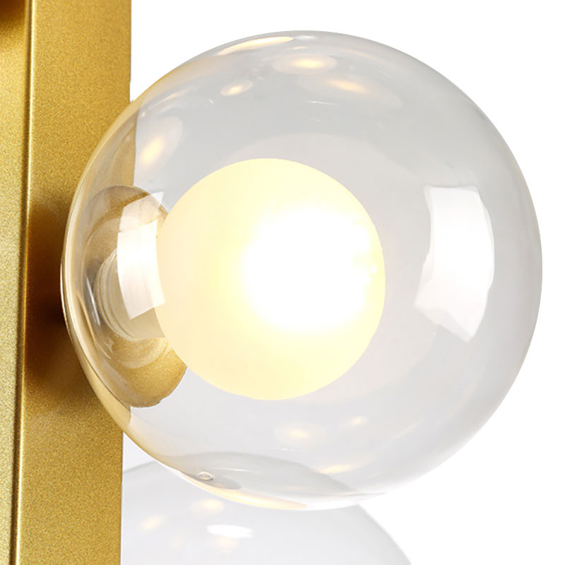 Gold Finish Chandelier with Orb Shade - Post Modern Design, 8 Lights - Perfect for Dining Room