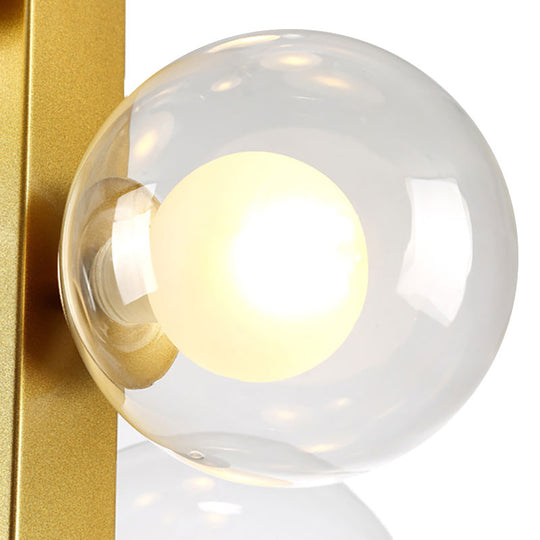 Gold Finish Chandelier with Orb Shade - Post Modern Design, 8 Lights - Perfect for Dining Room