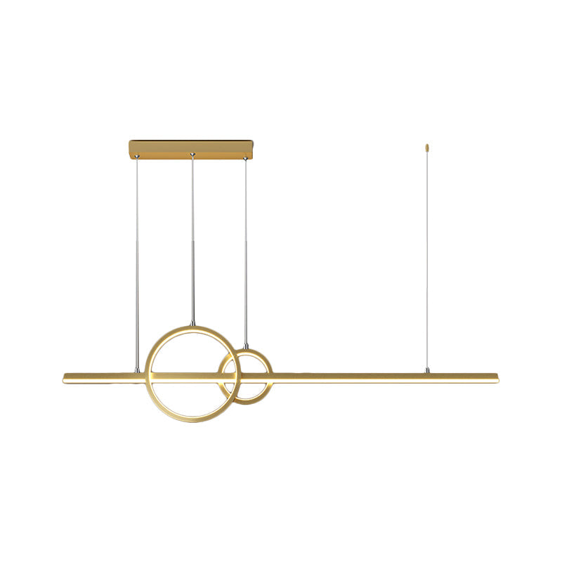 Modern Black/Gold Metallic LED Multi-Pendant Chandelier with Warm/White Light