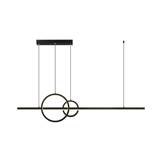 Modern Black/Gold Metallic LED Multi-Pendant Chandelier with Warm/White Light