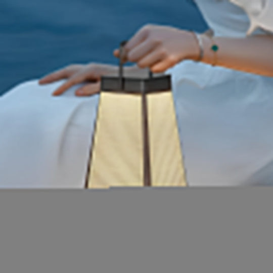 Square Waterproof LED Black Modern Portable Solar Outdoor Lanterns