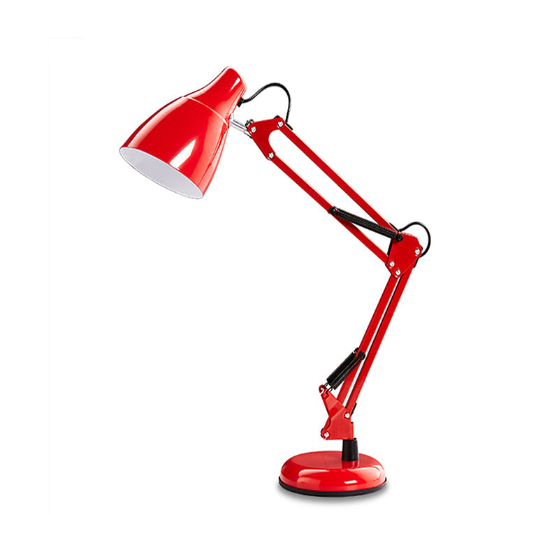 Modern Black/White Multi-Joint Task Desk Lamp - Cone Shade, 1-Light Metallic Lighting for Study Room