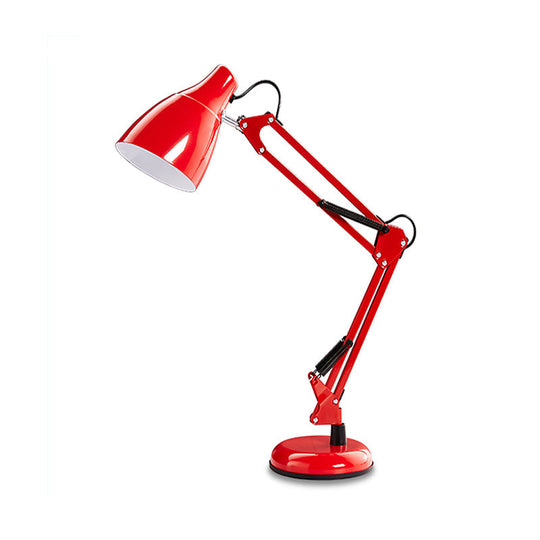 Modern Black/White Multi-Joint Task Desk Lamp - Cone Shade, 1-Light Metallic Lighting for Study Room